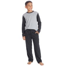 15C725: Boys Jersey Top & Pant Lounge Set- Charcoal (9-13 Years)
